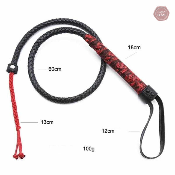 Fouet flexible en cuir, parfait pour les jeux érotiques