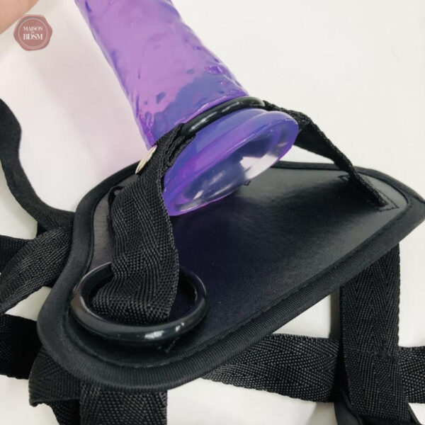 Gode ceinture ajustable, couleur violet, pour plaisir partagé