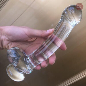 Dildo en verre avec texture réaliste pour le plaisir