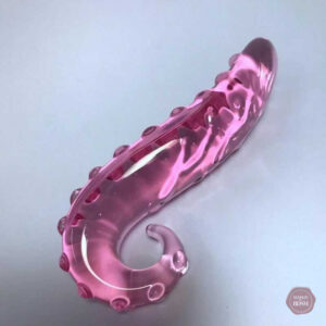Dildo en verre avec texture tentaculaire, idéal pour exploration