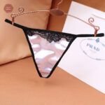 Grand string sexy en satin, culotte taille basse luxueuse
