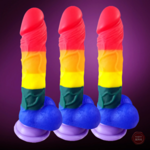 Gode coloré avec ventouse, idéal pour une expérience sensorielle