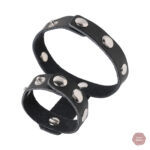 Harnais cuir pour pénis et testicules, accessoire CBT