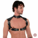 Harnais torse et collier pour homme en style BDSM