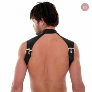 Harnais homme avec colliers, idéal pour les jeux BDSM