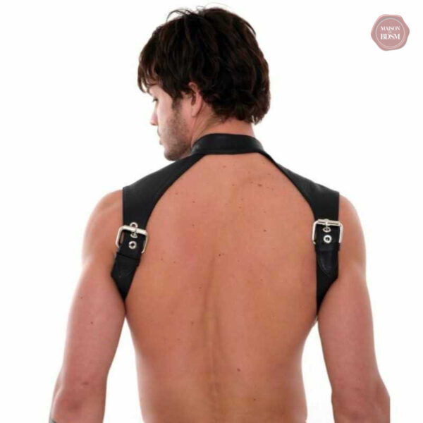 Harnais homme avec colliers, idéal pour les jeux BDSM