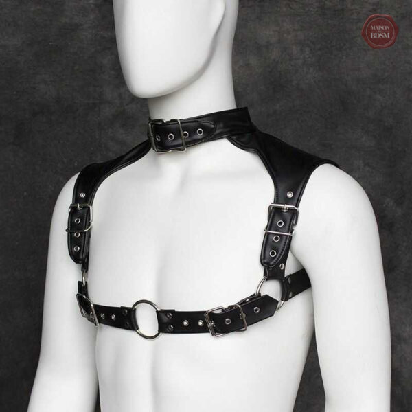 Harnais torse en cuir pour une expérience BDSM élégante
