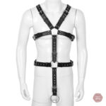 Harnais cuir pour homme, accessoire BDSM élégant