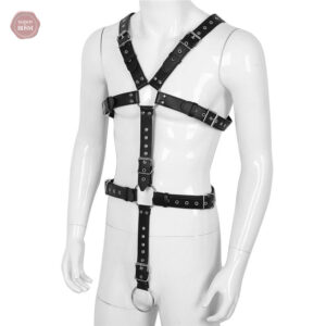 Harnais en cuir souple, ajustement confortable pour homme