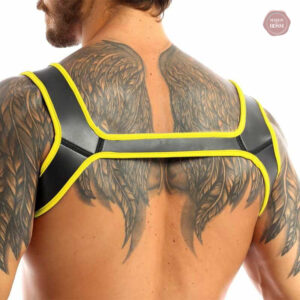 Accessoire BDSM masculin, harnais en néoprène noir