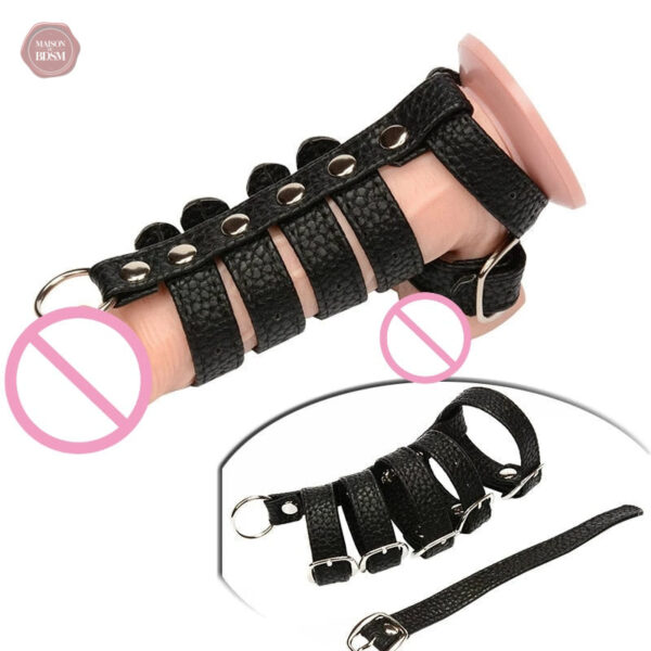 Accessoire CBT en similicuir noir pour sensations intenses