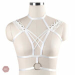 Harnais BDSM élégant avec motifs floraux raffinés