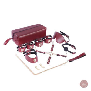 Kit BDSM Luxe Bourgogne élégant pour des moments intimes
