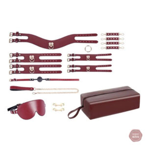 Accessoires BDSM raffinés en teinte bourgogne