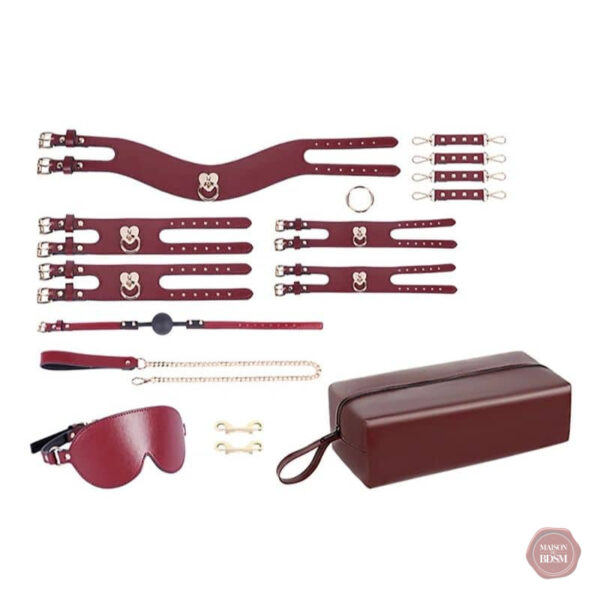 Accessoires BDSM raffinés en teinte bourgogne