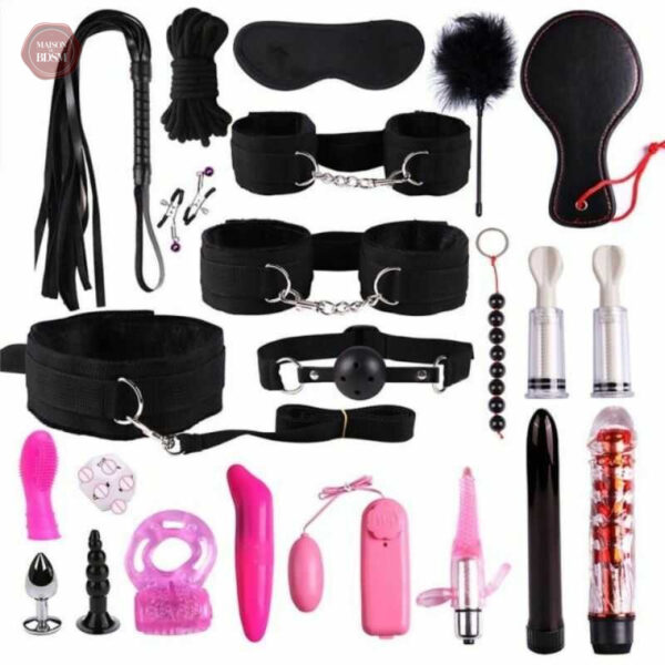 kit-bdsm-soft-1 Kit BDSM 22 pièces, ensemble complet pour des jeux intimes