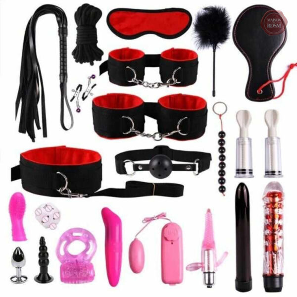 Accessoires variés pour explorations BDSM, 22 pièces incluses