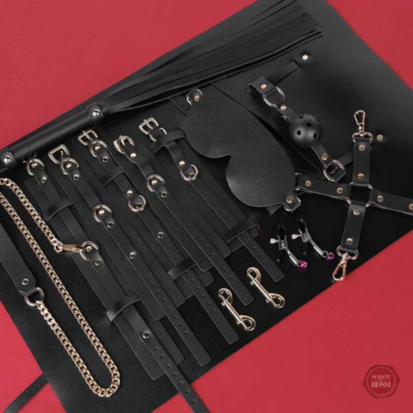 Accessoires de bondage inclus dans le kit de voyage BDSM