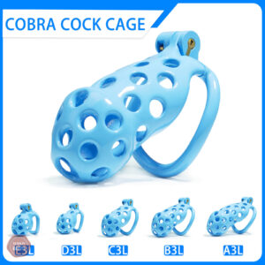 Kit de cage de chasteté Cobra Blue Hole, 4,5 à 10,5 cm