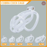 Cage de chasteté Cobra rayée, longueur ajustable de 4,50 à 10,50 cm