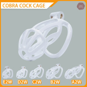 Cage de chasteté Cobra rayée, longueur ajustable de 4,50 à 10,50 cm