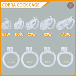 Cage de chasteté Cobra, design à rayures blanches
