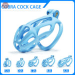 Kit de cage de chasteté Cobra rayée bleue