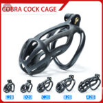 Kit de cage de chasteté Cobra rayures noires, taille ajustable