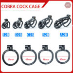 Cage de chasteté Cobra, longueur de 4,50 à 10,50 cm