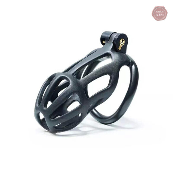 Cage de chasteté Cobra, finition rayée, longueur variable