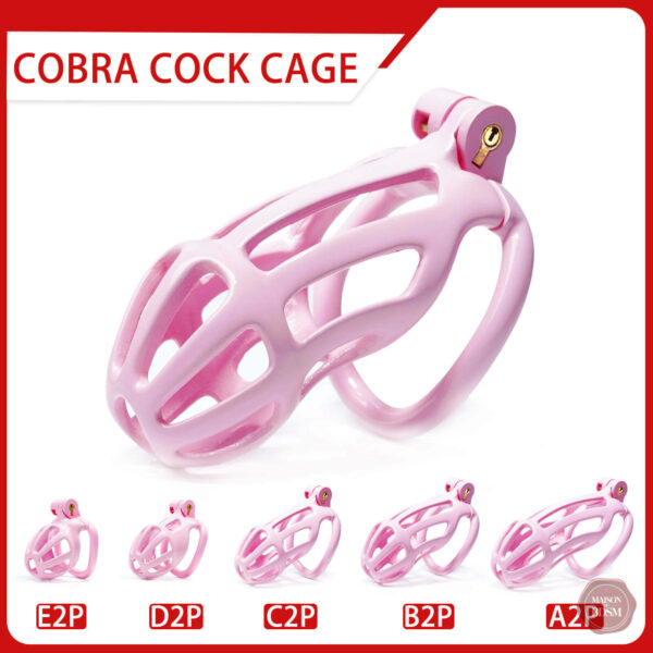 kit-de-cage-de-chastete-cobra-a-rayures-roses-de-45-a-105-260g35-1 Cage de chasteté Cobra rayée rose, longueur de 4,5 à 10,5 cm