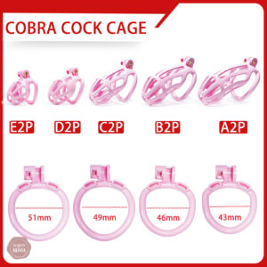 Kit de chasteté avec design rayé rose, taille ajustable