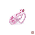 Cage de chasteté ajustable, motif rayé en rose