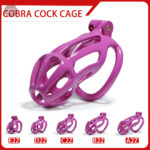 Cage de chasteté Cobra rayée violette 4,5-10,5 cm