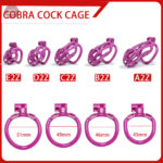 Cage de chasteté Cobra en violet avec rayures