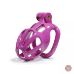Cage de chasteté Cobra design rayé violet