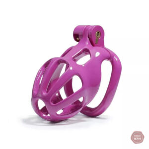 Cage de chasteté Cobra design rayé violet
