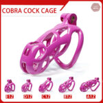 Kit de cage de chasteté Cobra en violet, longueur ajustable