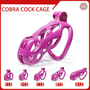 Kit de cage de chasteté Cobra en violet, longueur ajustable