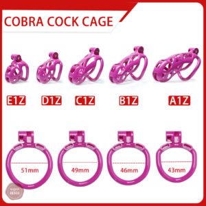 Cage de chasteté Purple Cobra, 4,5 à 10,5 cm de long
