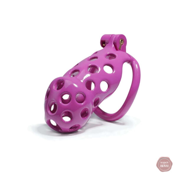 Cage de chasteté Purple Hole, longueur personnalisable