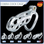 Cage de chasteté Silver Cobra, longueur ajustable de 4,49 à 10,49 cm