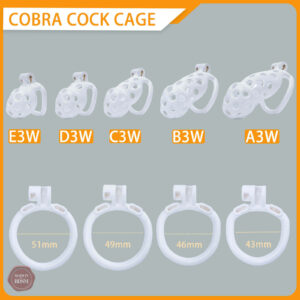 Cage de chasteté Cobra, longueur ajustable de 4,50 à 10,50 cm