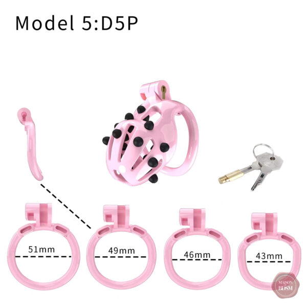 Chasteté rayée rose, accessoires de jeu