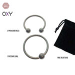 Lot de 2 anneaux de gland avec pochette en velours