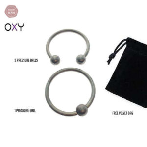 Lot de 2 anneaux de gland avec pochette en velours