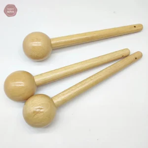 Maillet circulaire long en bois pour massages