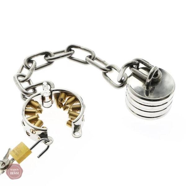 Accessoire de torture pour testicules, design à pointes
