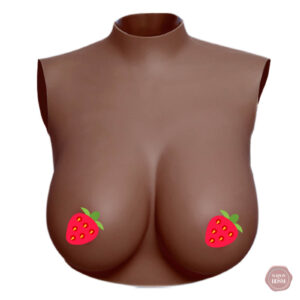 Faux seins marron foncé pour cross dressing travesti