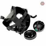 Masque à gaz noir pour pratiques BDSM intenses
